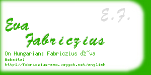 eva fabriczius business card